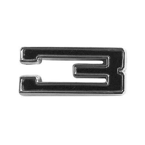 Trim parts emblem chrome die-cast metal black inlay adhesive back number 3 ea