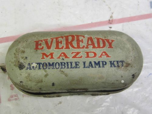 Eveready mazda automobile lamp kit in oblong tin box and complete w/bulbs
