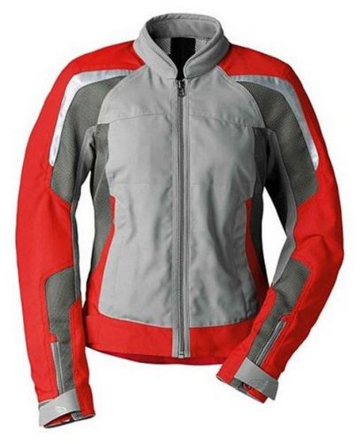 Bmw genuine motorcycle riding women&#039;s airflow jacket eu-46 usa-16 gray / red