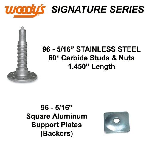 Woodys 96 pk 5/16&#034; signature series 60* 1.450&#034; studs &amp; square aluminum backers