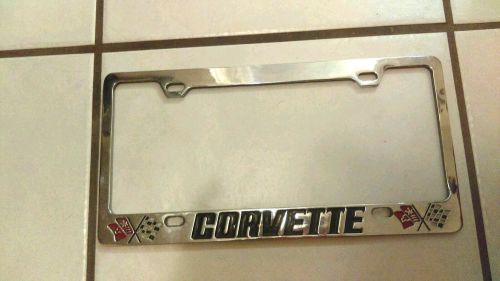 70&#039;s vintage corvette c3 license plate metal frame bezel