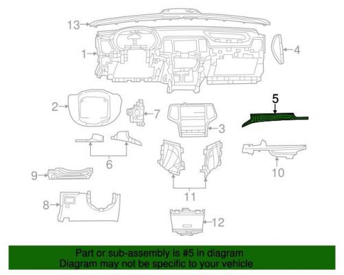 Genuine 2012-2014 jeep grand cherokee applique panel 1wz99aaaaa