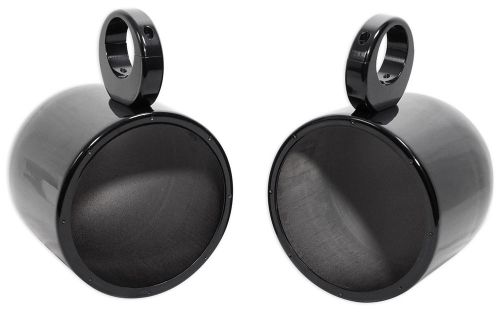 Pair rockville mac80b 8&#034; black aluminum wakeboard tower speaker pod enclosures