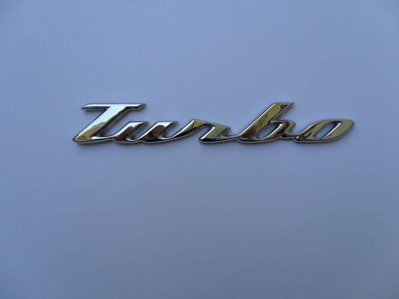 1 chrome 'turbo' emblem - fits gm ford mopar porsche grand national regal 54089