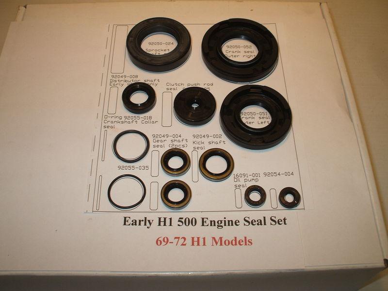 Kawasaki new early h1 500 engine oil seal set 12pcs