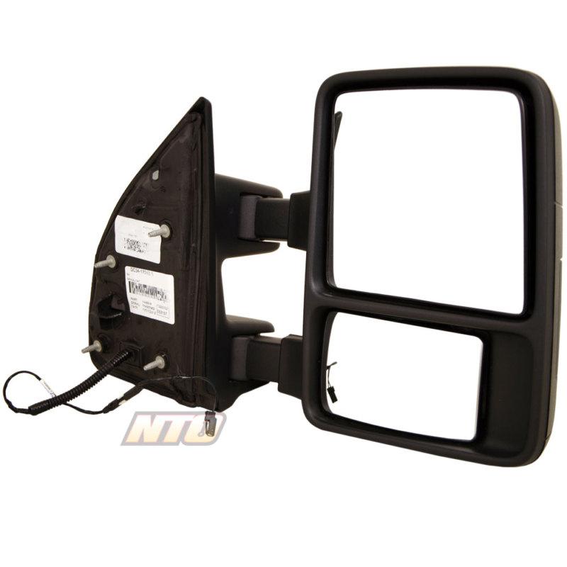 Tow mirror black plastic manual mirror 11 12 ford super duty f250 f350 f450 f550