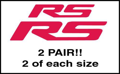 2010-2013 chevrolet camaro 2 pair "rs" decals - 2 sizes - pick your color
