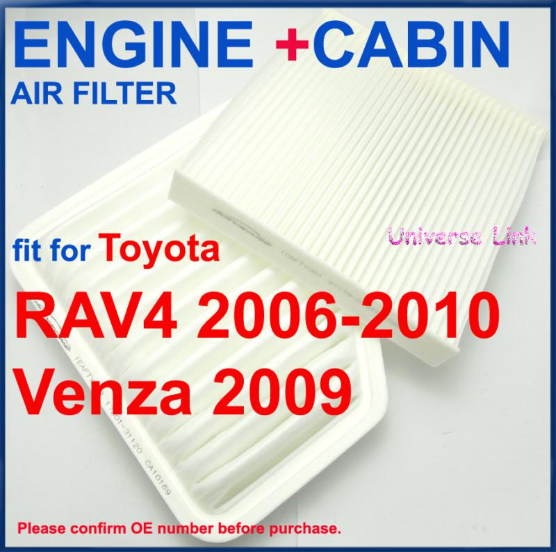 1set cabin+engine air filter toyota rav4 2006-2010 venza 2009 new