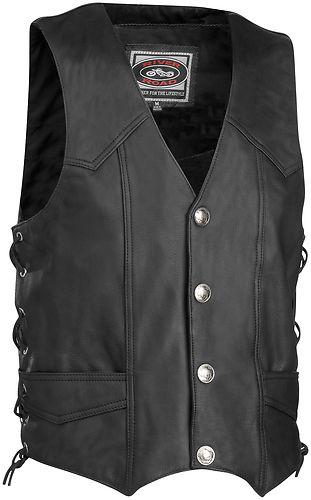 River road wyoming nickel leather vest  xxxx-large