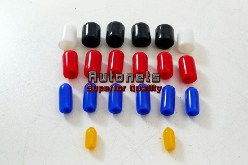 Vacuum line cap kit color coded soft plastic caps assortment set of 20 hot rod