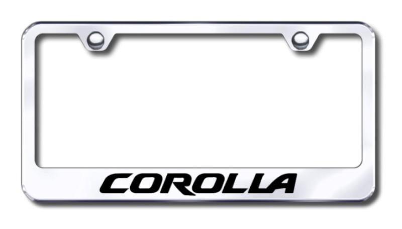 Toyota corolla  engraved chrome license plate frame -metal made in usa genuine