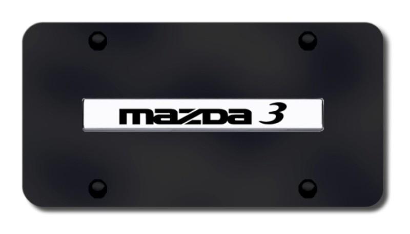 Mazda 3 name chr/blk license plate made in usa genuine