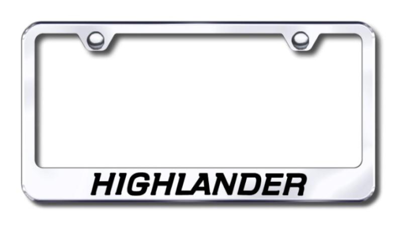 Toyota highlander  engraved chrome license plate frame -metal made in usa genui