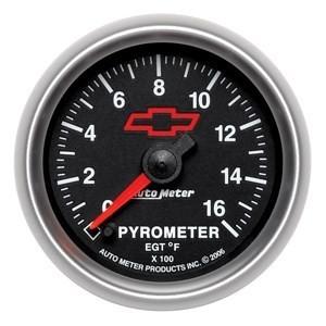 Autometer 2-1/16in. pyrometer kit 0 1600 f full swp elec; gm red bowtie