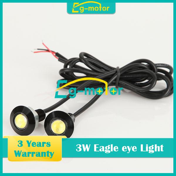 2x 3w led eagle eye drl light white daytime running tail backup light auto car