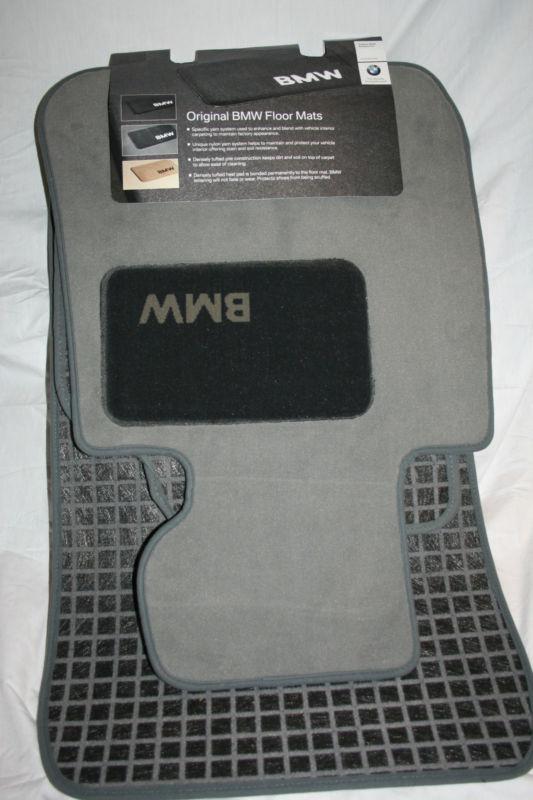 2004 to 2007 bmw 525i/530i carpeted floor mats - factory oem accessories - gray