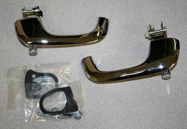 New! 1964-1966 mustang outside door handles pads hardware chrome best quality