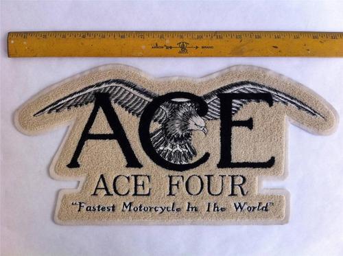 * ace four motorcycle back patch, 17" w/ eagle "fastest motorcycle in the world"