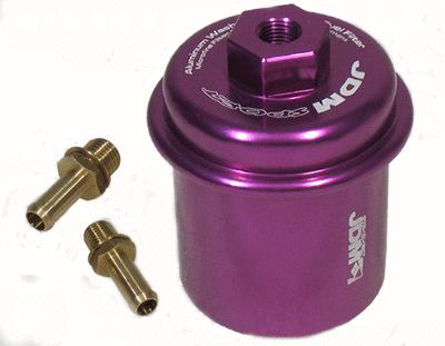 Purple jdm sport aluminum high flow performance fuel filter universal fitment
