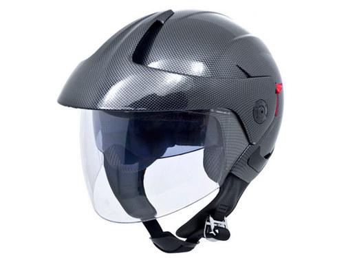 Dot approved motorcycle helmet 3/4 open face carbon fiber retro dual sun visors