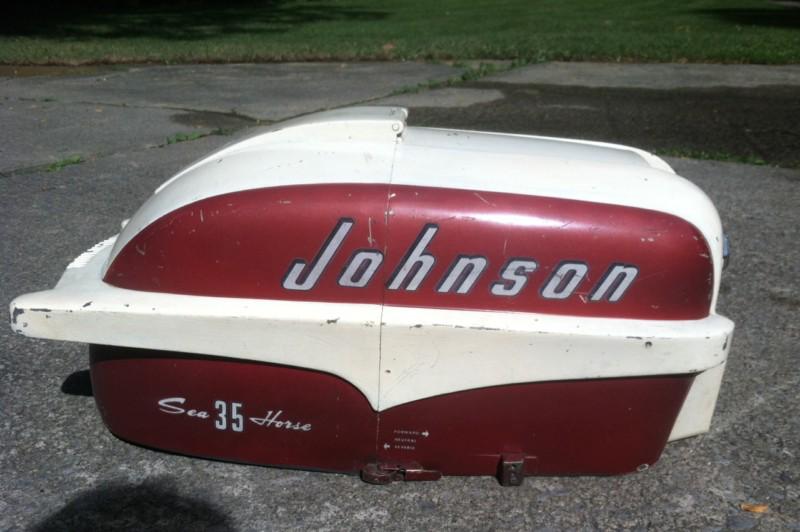 1950's johnson sea horse 35 hp cover hood cowl outboard boat motor