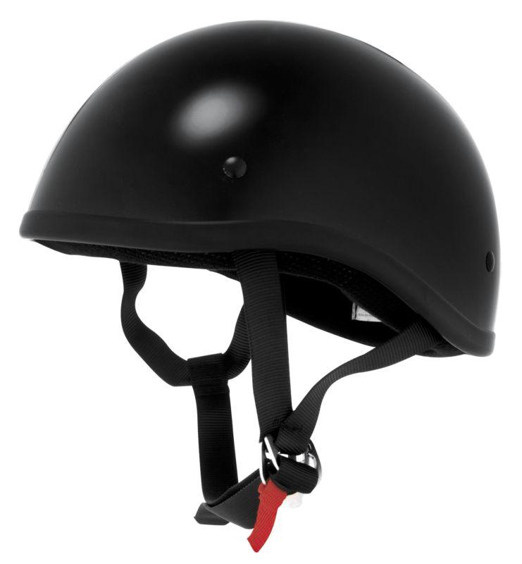 Skid lid half beanie black motorycycle helmet dot xl