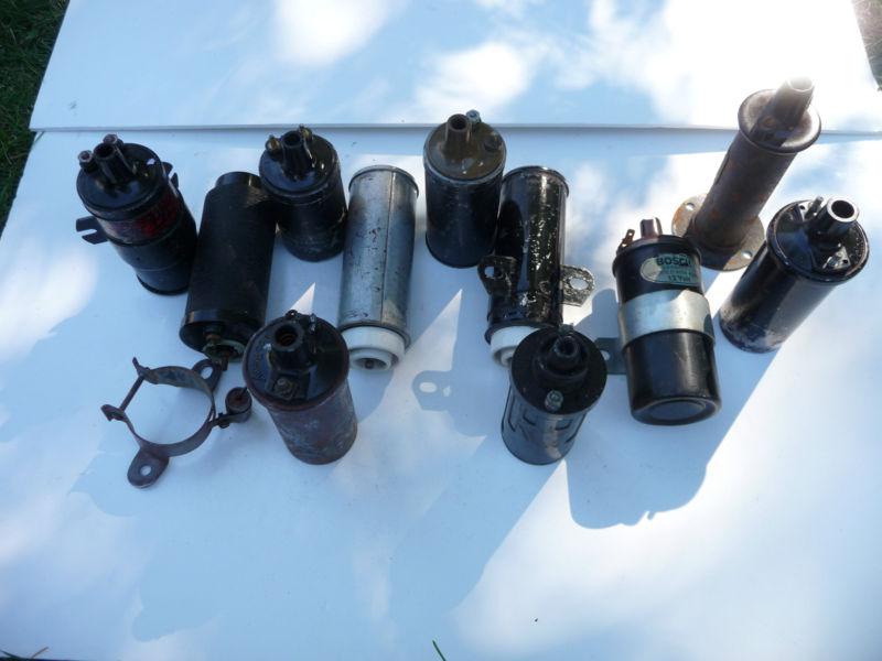 Lot of 11 various ignition coils.  ford?  gm?  1950s? 1960s? 1970s?  
