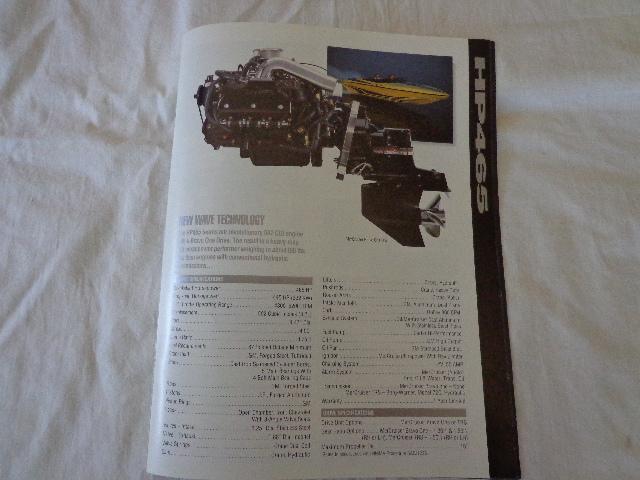 Dated 91 mercruiser hi-performance series hp465 single page spec sheet 
