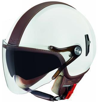 Nexx x60 cruise helmet - white/brown - open face scooter helmet