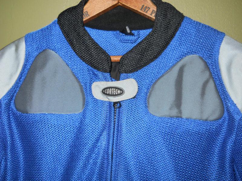 Cortech tour master gx air blue silver motorcycle jacket medium 10-12 racing