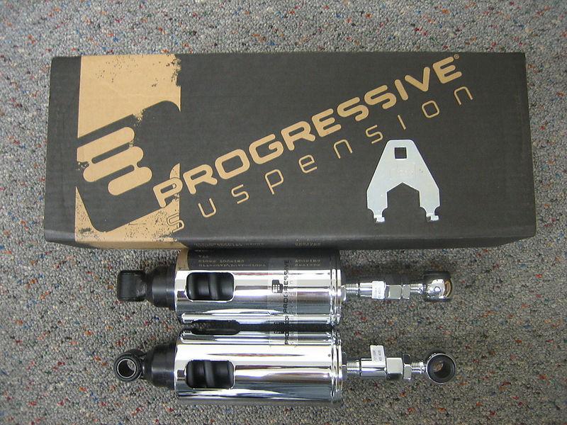 Progressive suspension pair 422 chrome rear shocks 89-99 fxst/flst 1310-0204