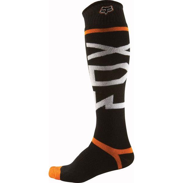 Black/orange m fox racing fri thin socks