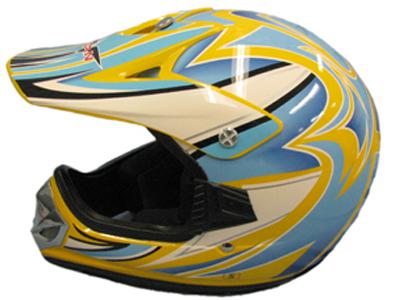Medium new yellow blue white youth bmx atv dirt bike helmet 310