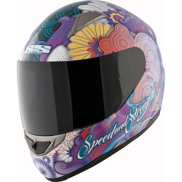 Purple xl speed and strength ss1100 flower power full face helmet