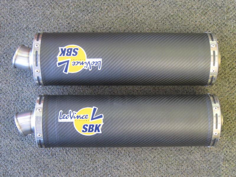 Leo vince carbon fiber dual exhaust slip-ons, 06-07 kawasaki zx-10, new in box