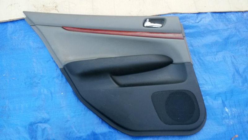 07 08 09 10 11 12 g35 g37 g 35 37 left rear door panel black and tan with wood