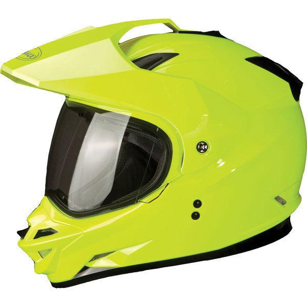 Hi visibility yellow xl gmax gm11d hi-viz dual sport helmet