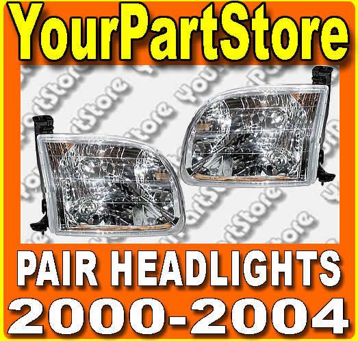 00-04 tundra headlight headlamp headlights left driver & right passenger pair