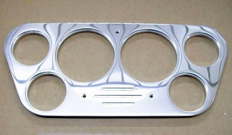 53 54 55 ford f100 pickup truck polished dash panel 6 hole for 3 1/8" speedo new