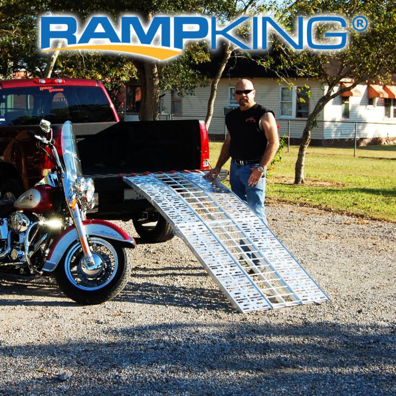 7.5' plated aluminum arched harley motorcycle  atv folding loading ramp p39036
