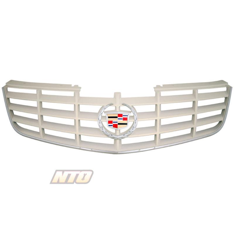 Cadillac dts white gold tricoat front grill with emblem chrome trim 06 07 08 09 