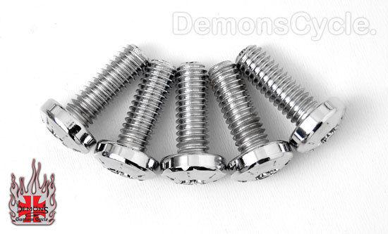 5 chrome front brake rotor torx head mounting bolts for harley motorcycle