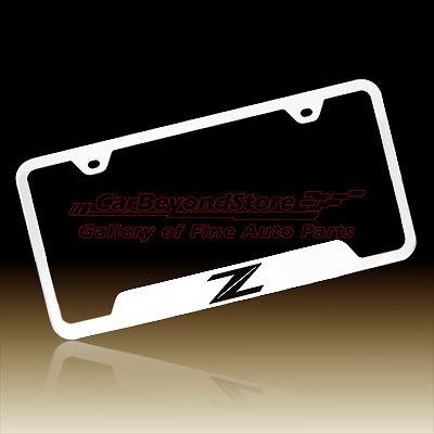 Nissan 370z z logo chrome stainless steel license plate frame, lifetime warranty
