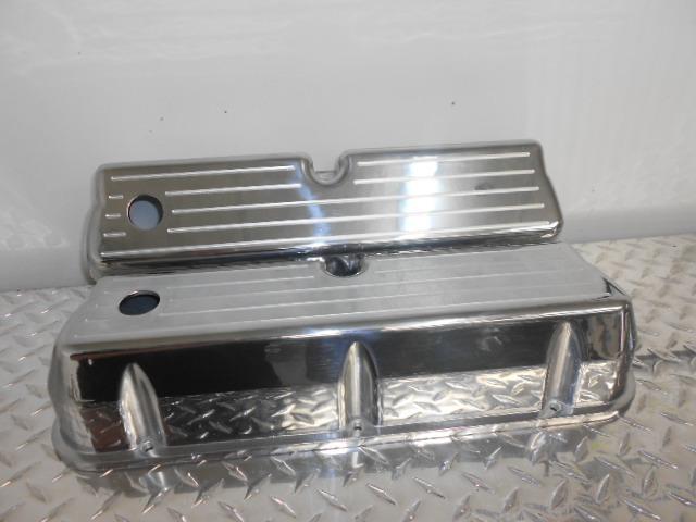 Sb ford polished aluminum tall style ball milled valve covers 260 289 302 351w 