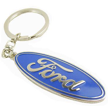 Ford emblem keychain chrome key chains key rings keyring, metal