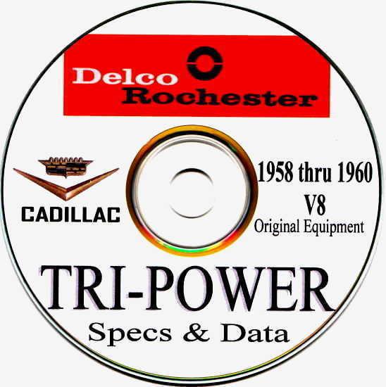 1958 to 60 cadilac rochester tri-power 3x2 repair & data manuals