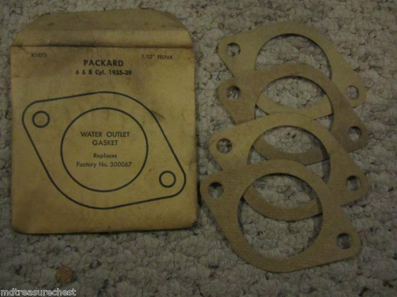 1935 1936 1937 1938 1939 6 & 8cyl packard water outlet gasket 300067 lot of 4