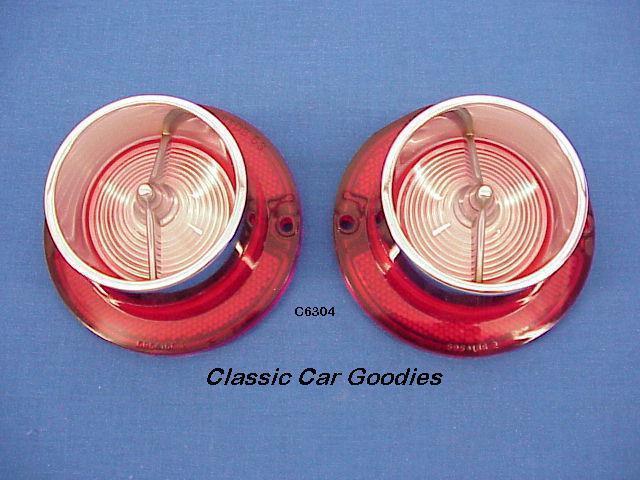 1963 chevy back up light lenses. chrome rims. new pair!