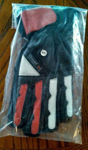 Leather gauntlet gloves glove black / red motorcycle thinsulate 3m harley