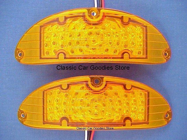 1955 chevy amber led park lights. 48 led's. a custom look!!